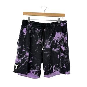 Under Armour Men’s Project Rock Rival Fleece Shorts – Black Purple Size Large